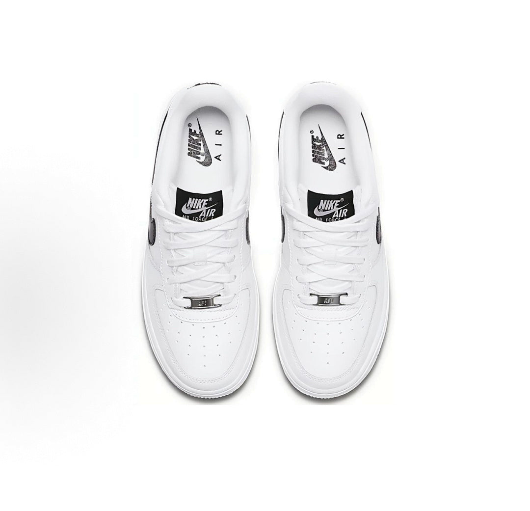 Nike Air Force 1 White Black Swoosh Sneakers