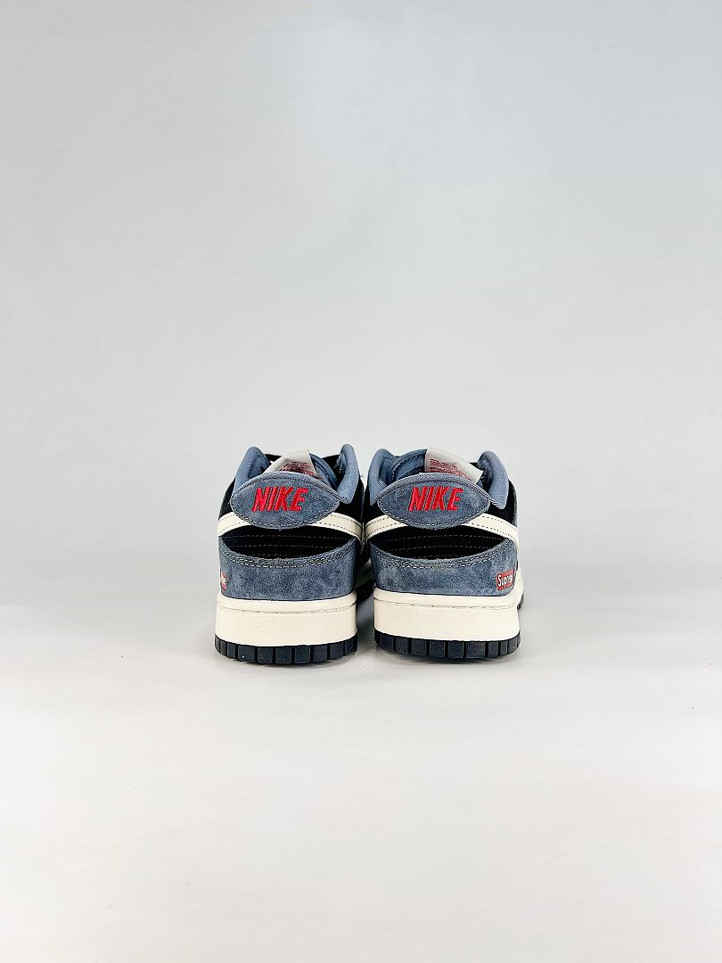 Supreme x Nike SB Dunk Low Black Grey Cream Sneakers