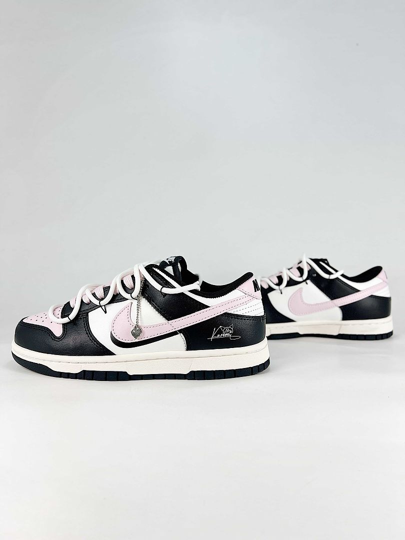 Nike Dunk SB Low CW1590-100 Graphic Detail Sneakers Black White Pink
