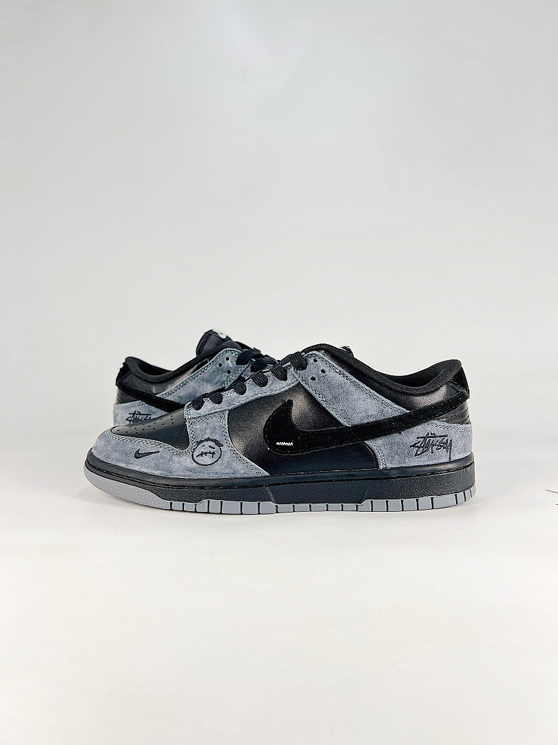 Nike Dunk SB Low DS6608-027 Stussy Graphic Detail Sneakers Gray Black