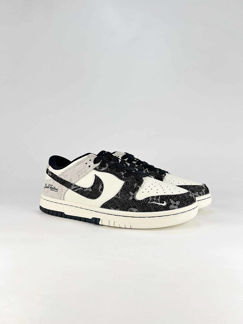 Sean Cliver x Nike SB Dunk Low White Black Graphic Skate Sneakers