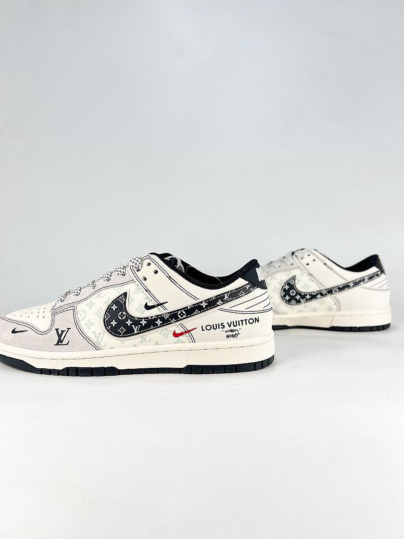 Nike x Louis Vuitton SB Dunk Low White Monogram Sneakers