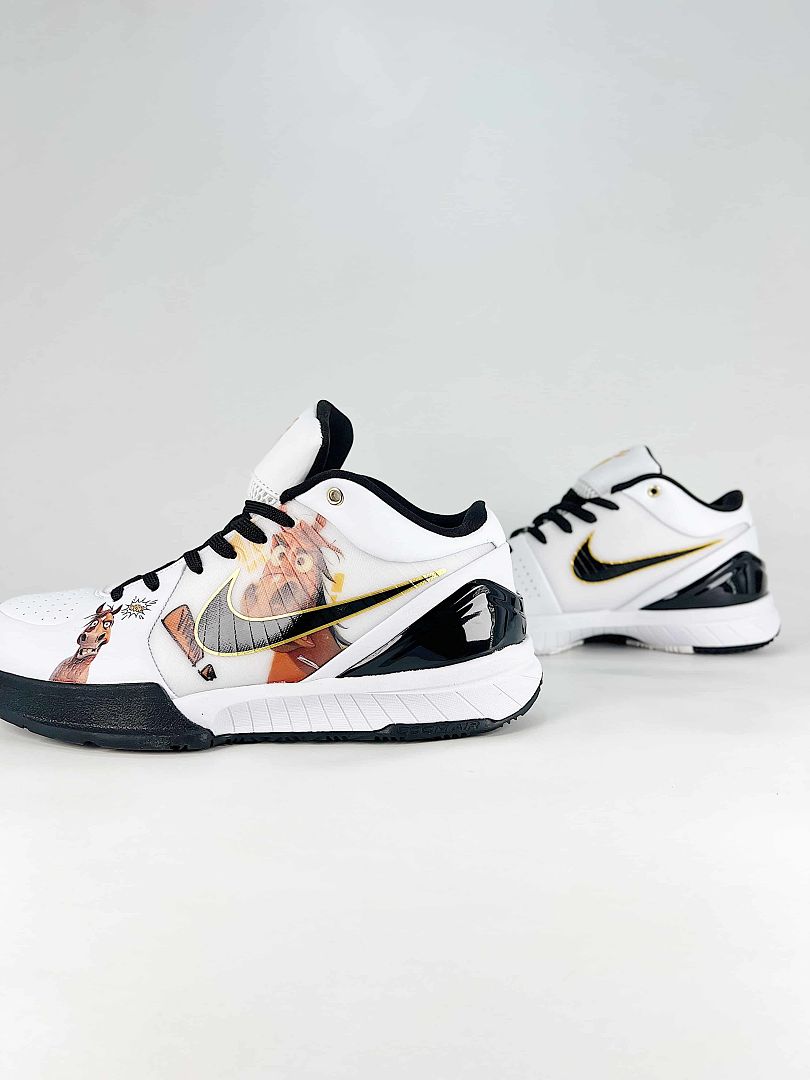 Nike Kobe 4 Protro FJ9363-102 White Black Gold Basketball Sneakers