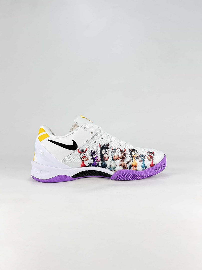 Nike Zoom Kobe 8 Protro HF2793-011 White Purple Multicolor Basketball Sneakers