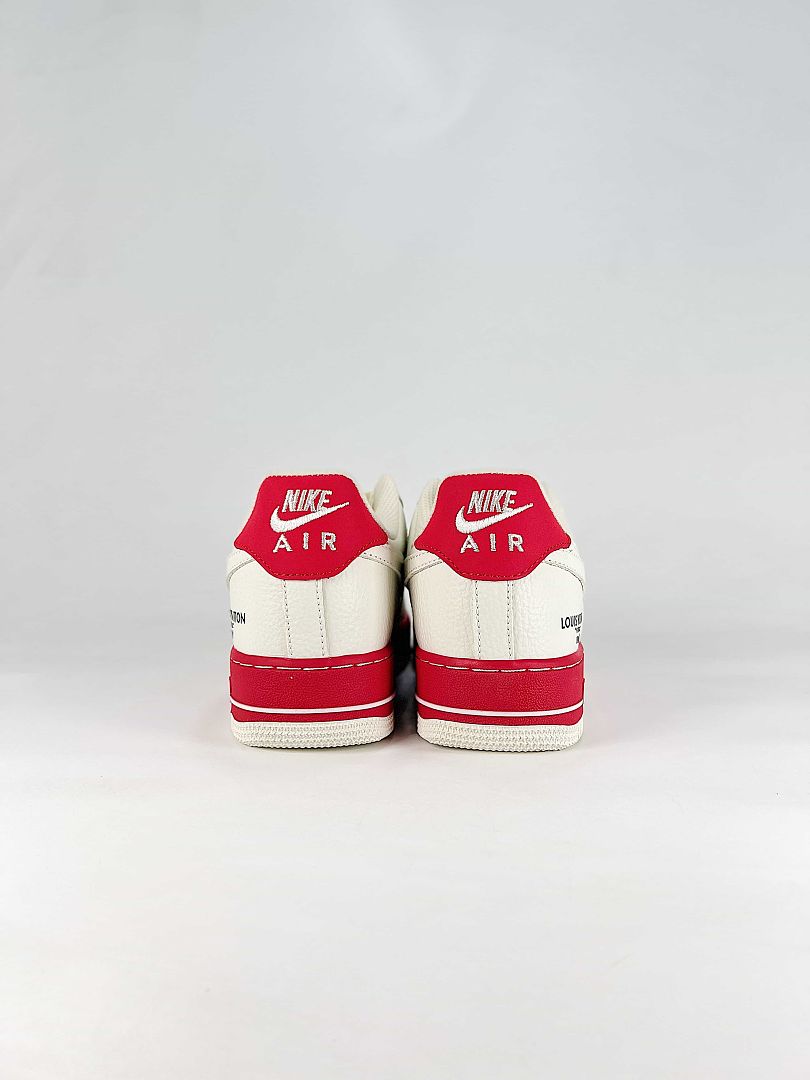 Nike x Louis Vuitton Air Force 1 07 Low BQ4212-100 Monogram Sneakers White Red