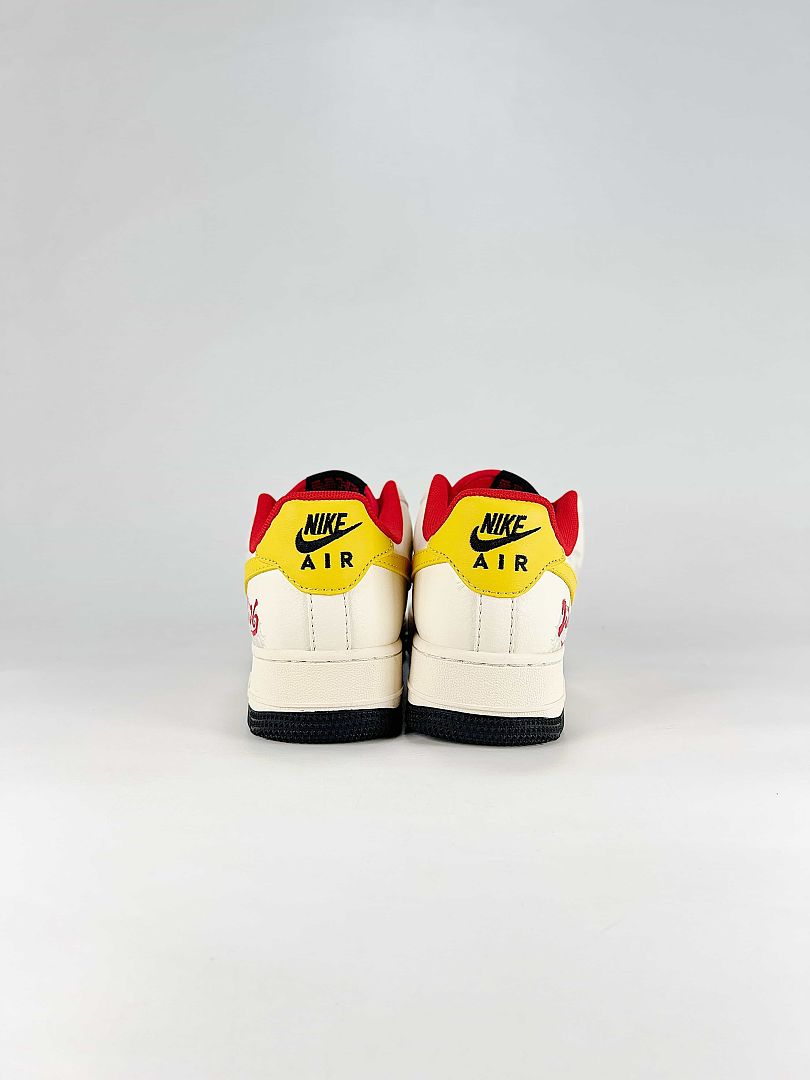 Nike Air Force 1 07 Low CX5050-Y853 Chinese Graphic Detail Sneakers White Red Yellow