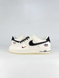 Nike Air Force 1 07 Low DN9688-135 Stussy Script Supreme Box Logo Graphic Detail Sneakers Sail Black Red