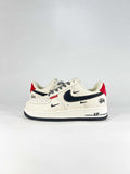 Nike Air Force 1 07 Low DW8806-019 Stussy Script Supreme Box Logo Graphic Detail Sneakers Sail Black Red