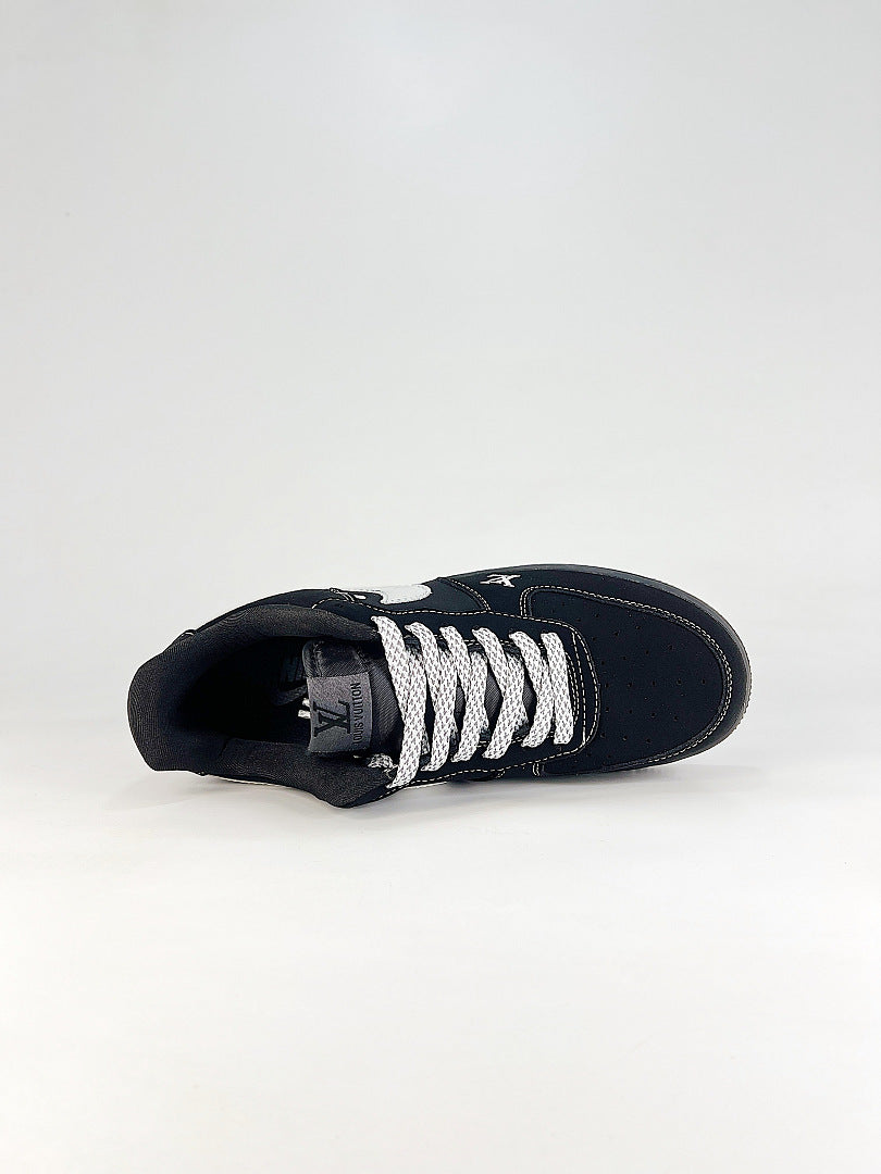 Louis Vuitton x Nike Air Force 1 Low Black Silver Air Sneakers