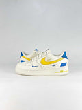 Nike Air Force 1 07 Low FZ1151-100 Color Block Graphic Sneakers White Yellow Blue