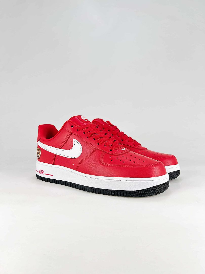 Nike Air Force 1 07 Low IV3238-600 Bear Graphic Sneakers Red White