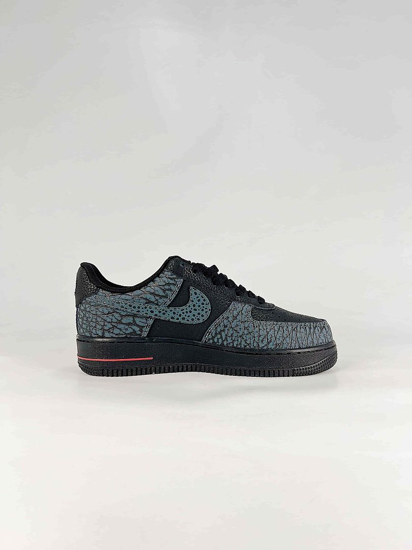 Nike Air Force 1 07 Low IV4451-001 Cracked Texture Sneakers Black Gray
