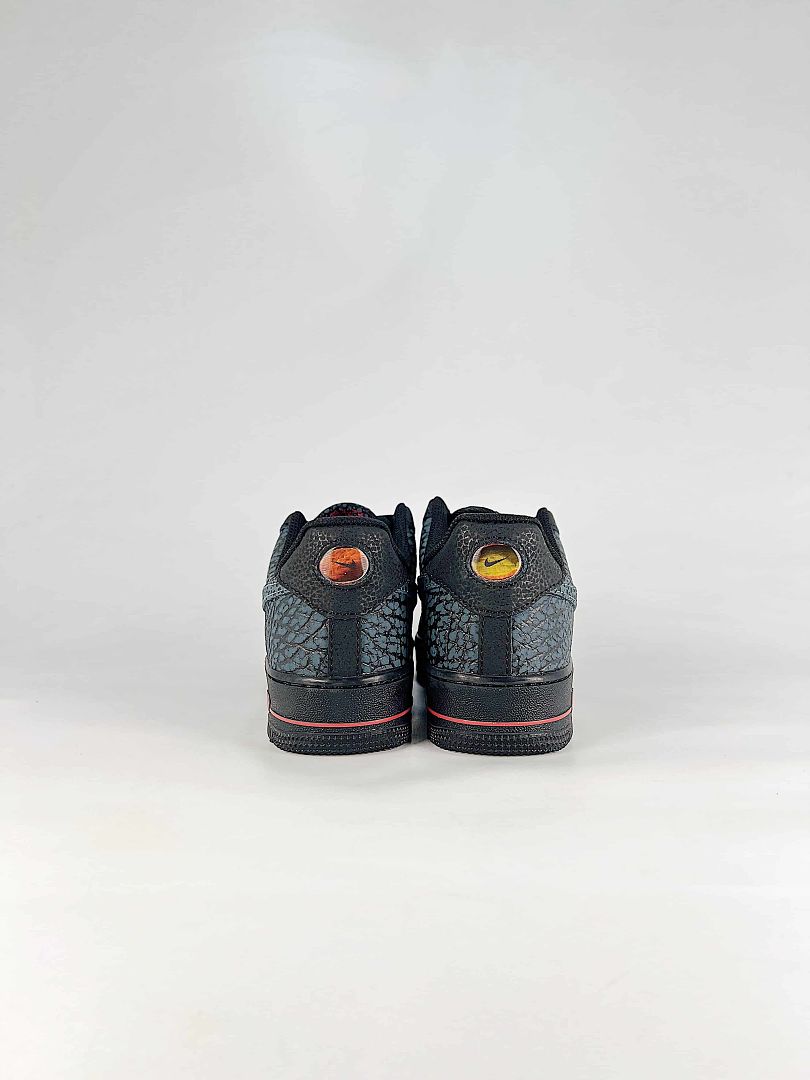 Nike Air Force 1 07 Low IV4451-001 Cracked Texture Sneakers Black Gray