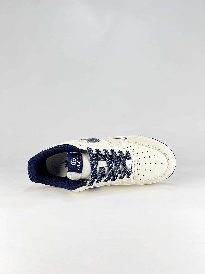 Gucci x Nike Air Force 1 Low White Navy Red GG Air Sneakers