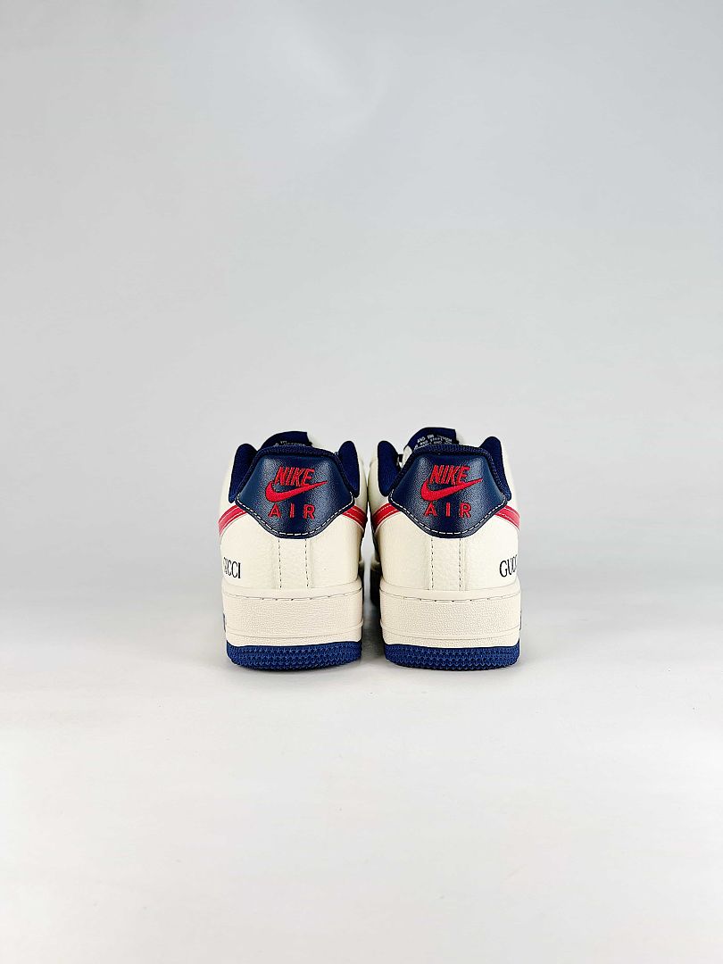 Gucci x Nike Air Force 1 Low White Navy Red GG Air Sneakers
