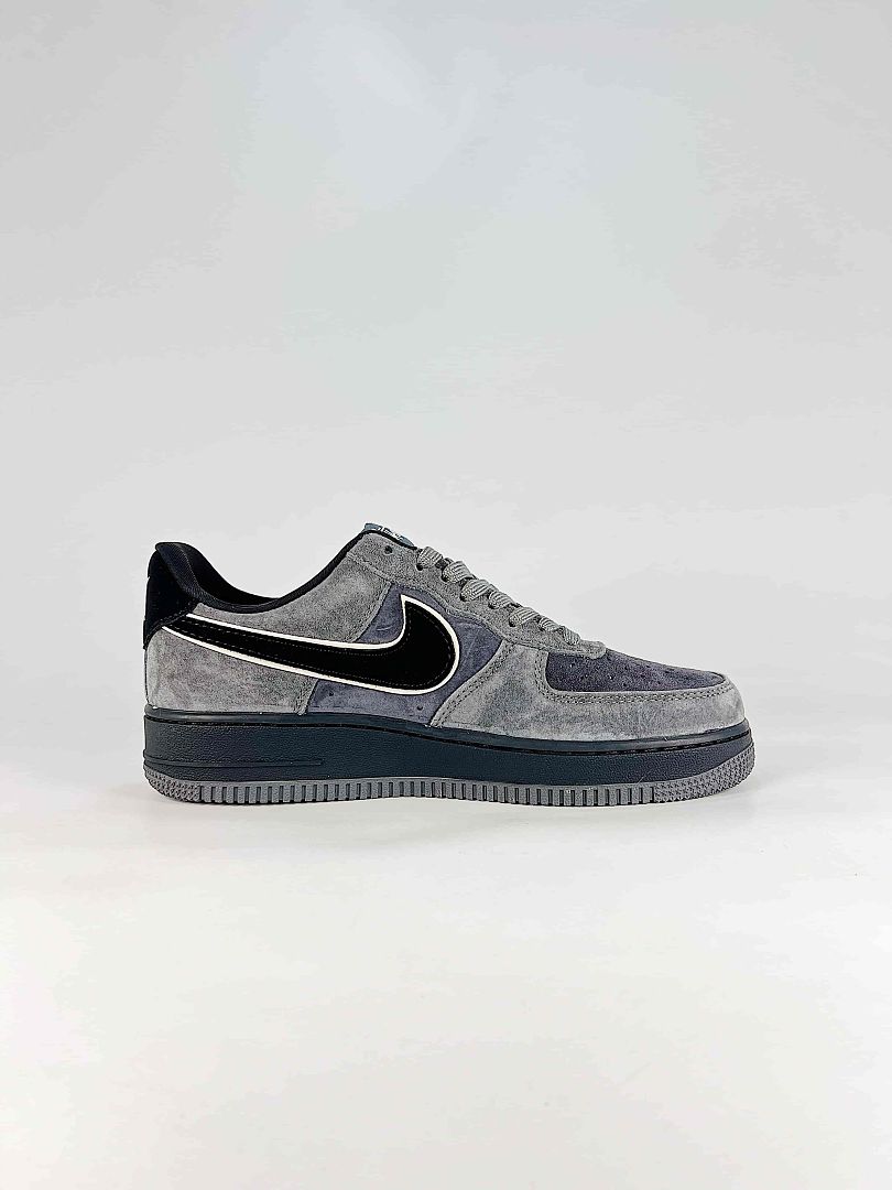 Stussy x Nike Air Force 1 Low Grey Black Textured Air Sneakers