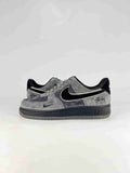 Stussy x Nike Air Force 1 Low Grey Black Textured Air Sneakers