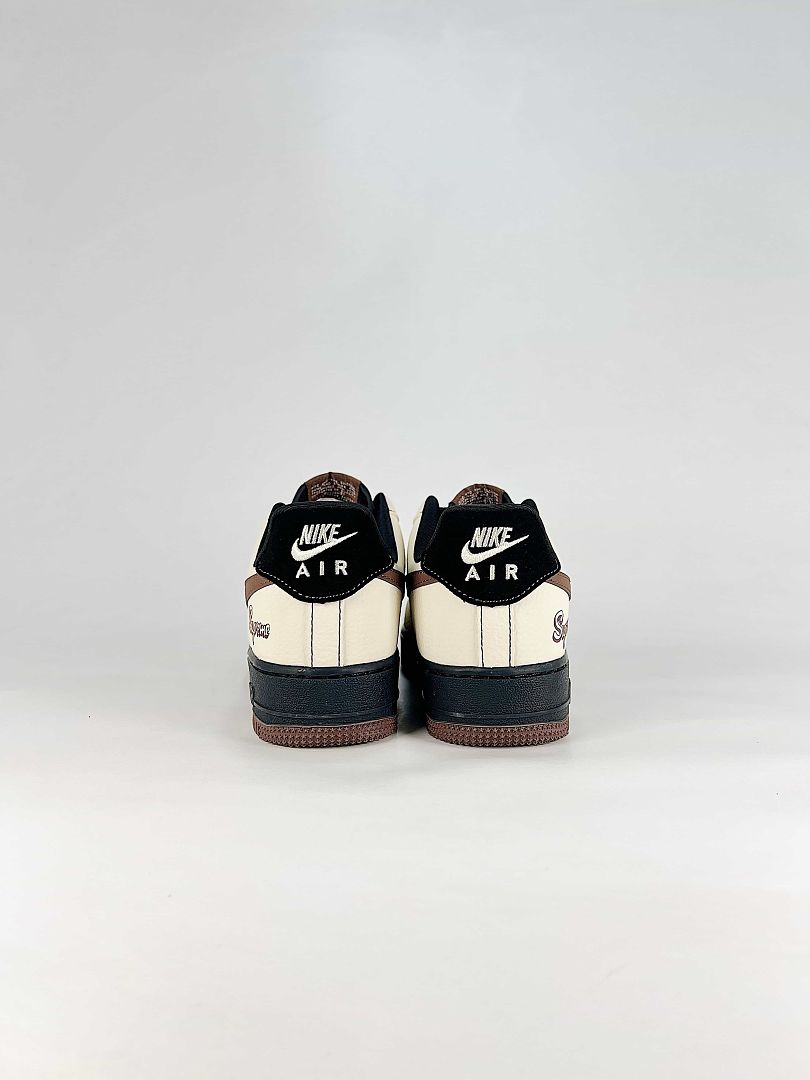 Nike x Supreme Air Force 1 07 Low KD1688-004 Supreme Graphic Sneakers Cream Brown Black