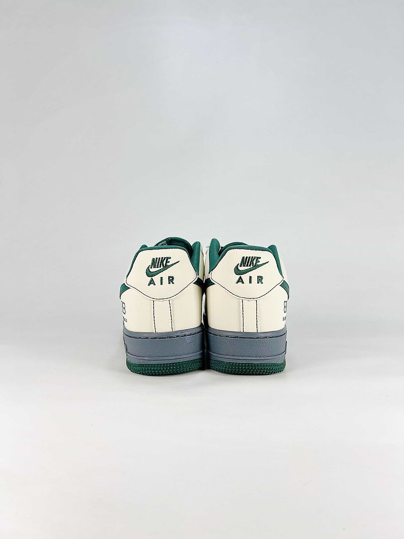 Nike x Balenciaga Air Force 1 07 Low KD1688-009 Logo Graphic Sneakers Cream Green Gray