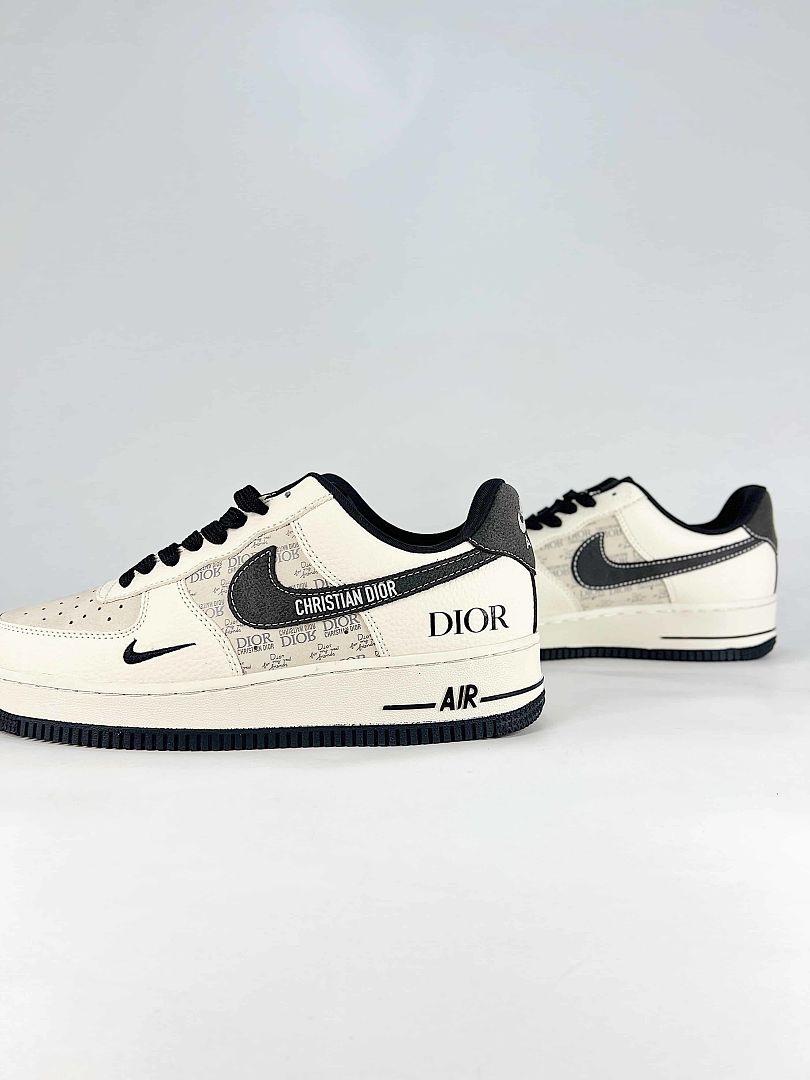 Dior x Nike Air Force 1 Low White Black Christian Dior Air Sneakers
