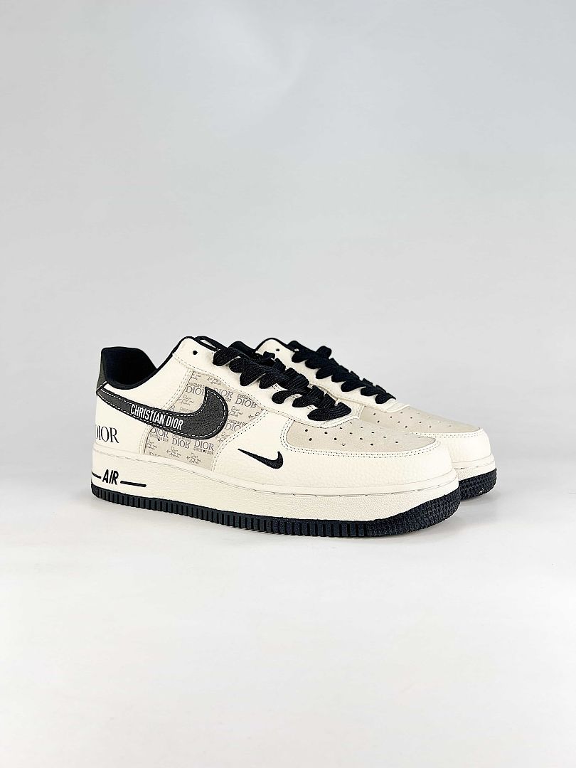 Dior x Nike Air Force 1 Low White Black Christian Dior Air Sneakers