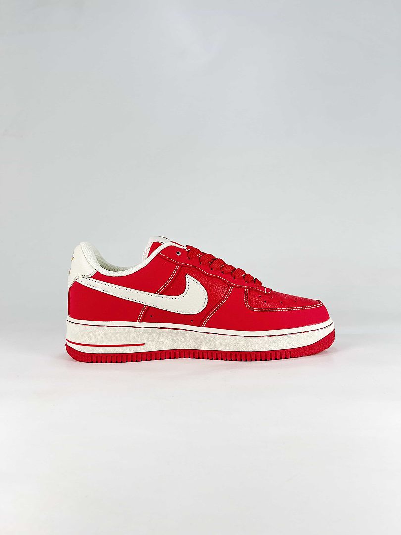 Nike Air Force 1 Low Red White Gold Graphic Air Sneakers