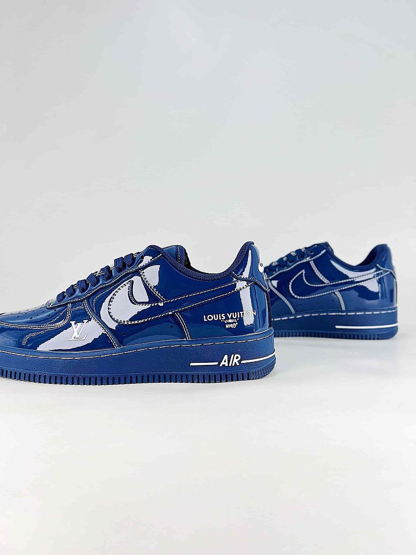 Nike x Louis Vuitton Air Force 1 07 Low NH0601-524 LV Graphic Sneakers Blue White
