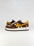 Nike Air Force 1 '07 Low x Louis Vuitton Brown Yellow Sneakers