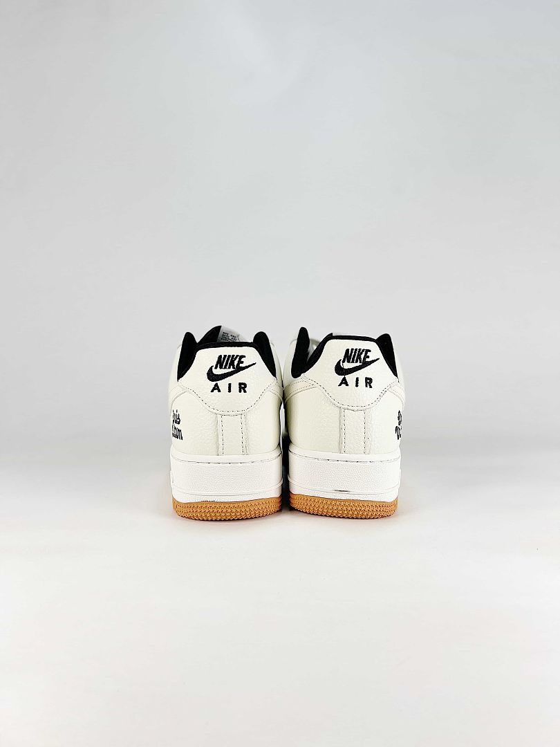 Nike x Louis Vuitton Air Force 1 07 Low WY0655-110 Monogram Graphic Sneakers White Black Gum