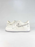 Nike x Givenchy Air Force 1 07 Low WY0655-126 Monogram Graphic Sneakers White Gray