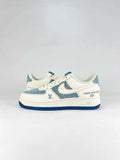 Nike x Louis Vuitton Air Force 1 07 Low XD2588-606 LV Graphic Sneakers White Blue
