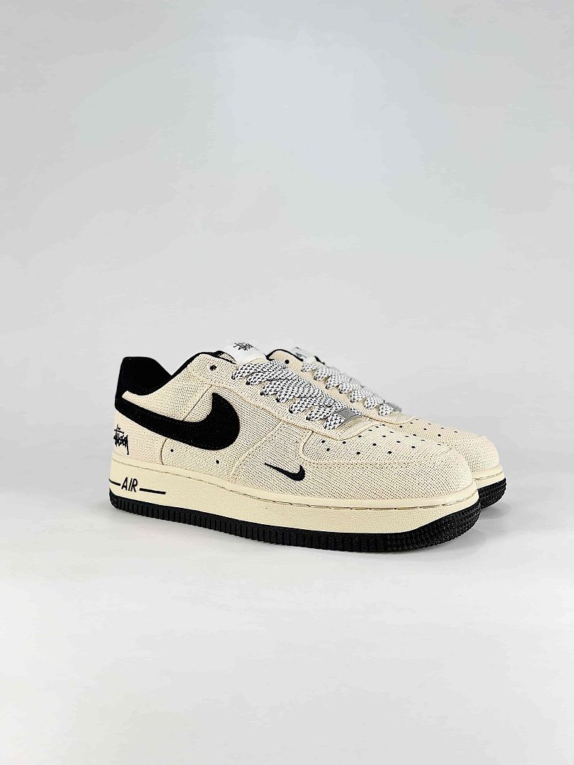 Nike Air Force 1 07 Low XX3168-153 Stussy Graphic Sneakers Cream Black