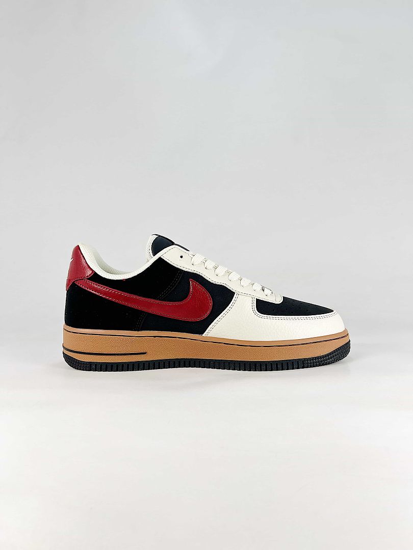 Nike Air Force 1 07 Low IM3378-122 Black White Red Gum Sole Low Top Sneakers
