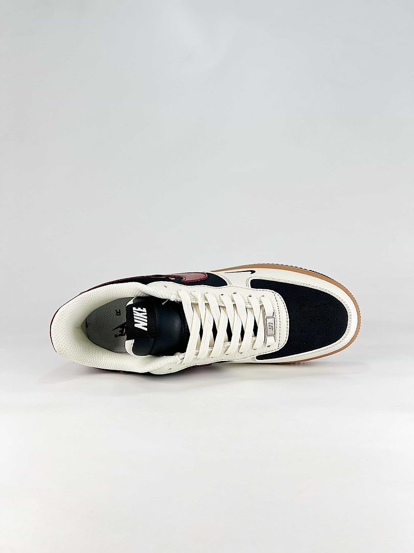 Nike Air Force 1 07 Low IM3378-122 Black White Red Gum Sole Low Top Sneakers