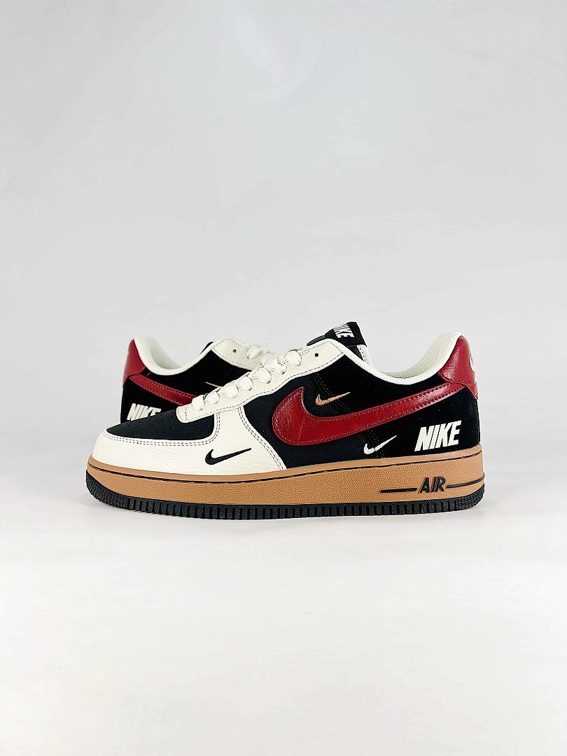 Nike Air Force 1 07 Low IM3378-122 Black White Red Gum Sole Low Top Sneakers