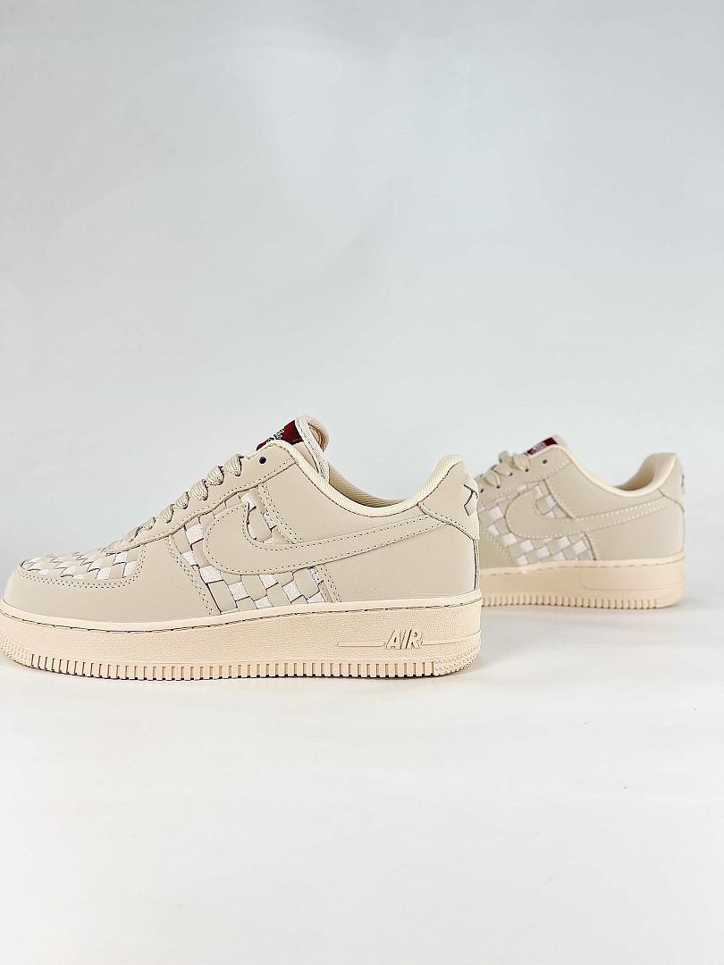Nike Air Force 1 07 Low IM5755-100 Woven Detail Sneakers Cream White