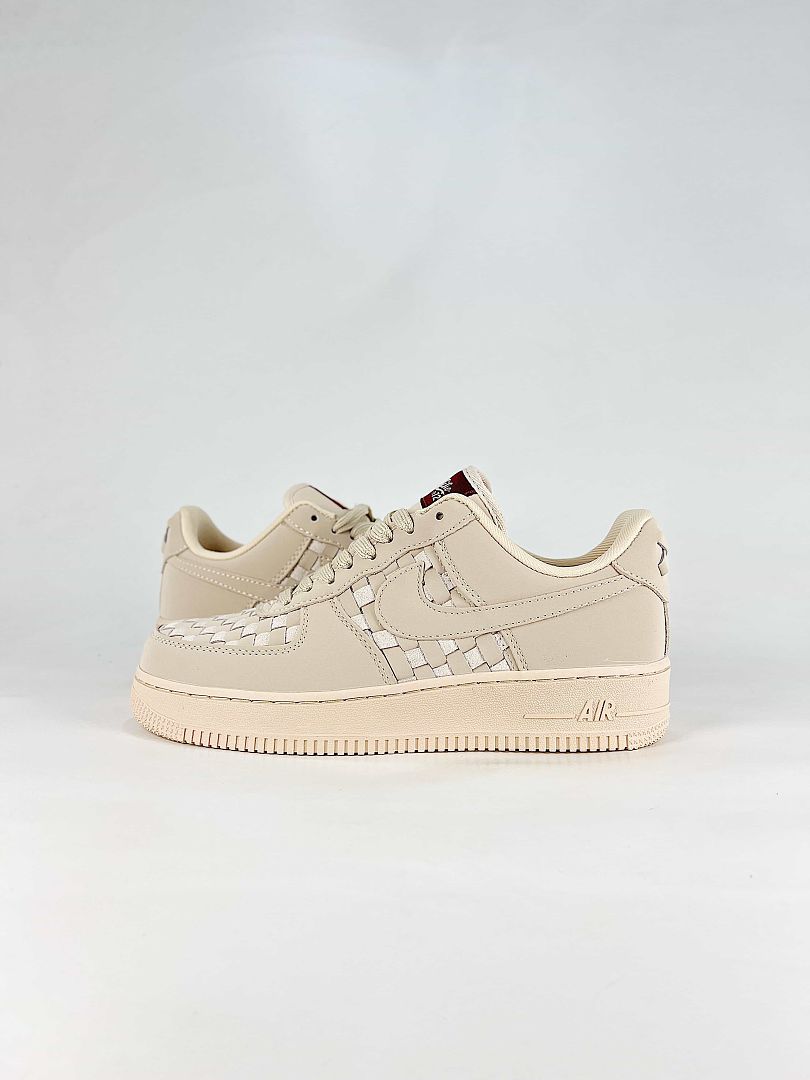 Nike Air Force 1 07 Low IM5755-100 Woven Detail Sneakers Cream White
