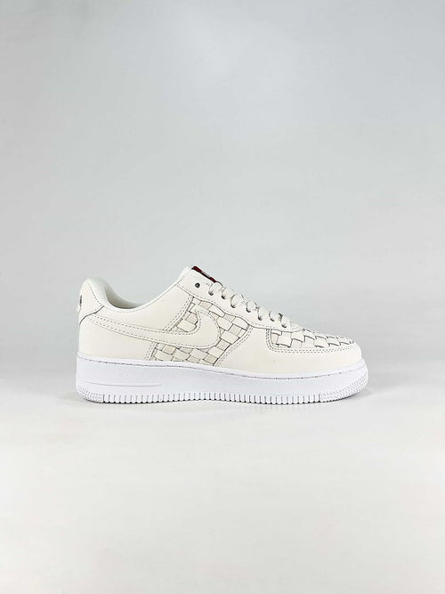 Kith x Nike Air Force 1 Low Triple White Woven Sneakers