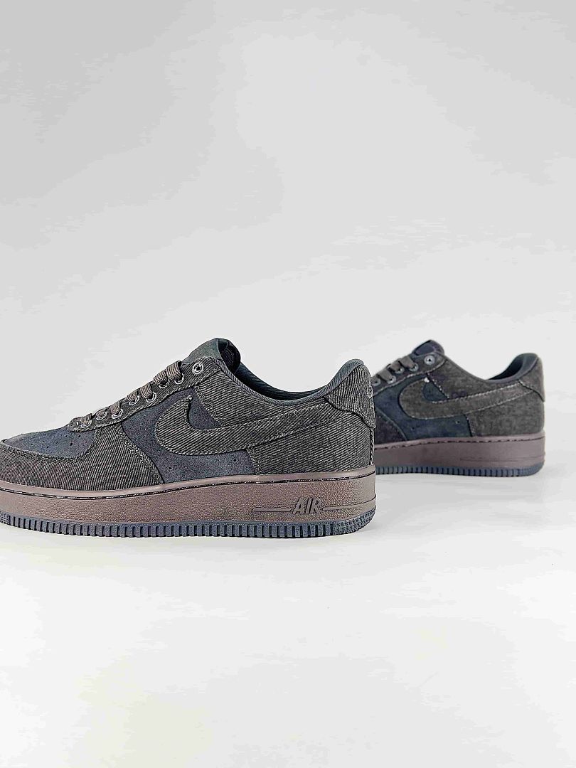 Nike Air Force 1 07 Low IR0951-003 Denim Sneakers Dark Gray Black