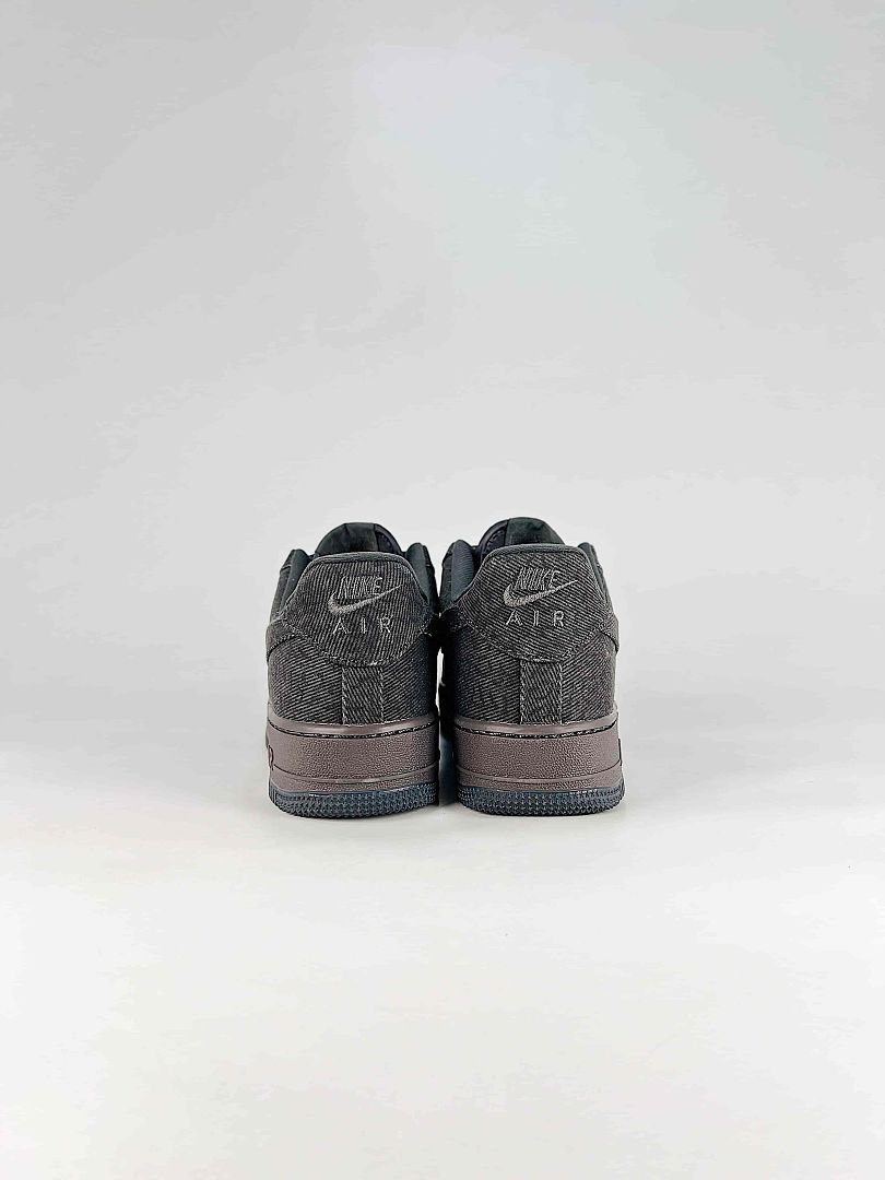 Nike Air Force 1 07 Low IR0951-003 Denim Sneakers Dark Gray Black