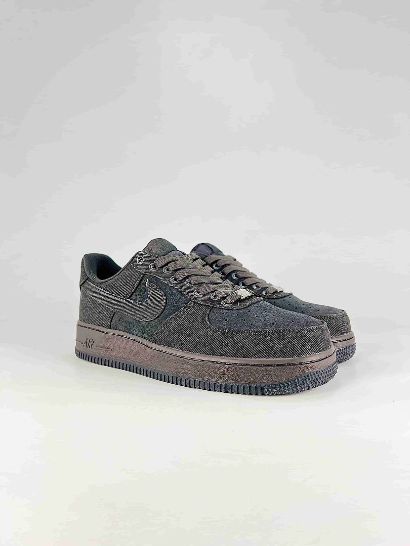 Nike Air Force 1 07 Low IR0951-003 Denim Sneakers Dark Gray Black