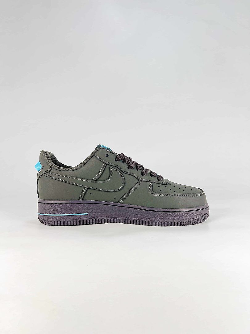 Nike Air Force 1 Low Grey Black Turquoise Air Sneakers