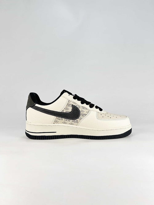 Dior x Nike Air Force 1 Low White Black Monogram Sneakers