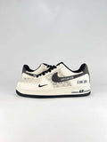 Dior x Nike Air Force 1 Low White Black Monogram Sneakers