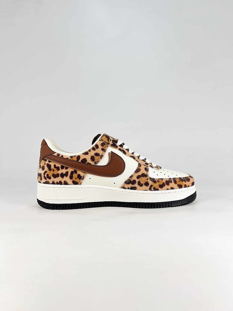 The North Face x Nike Air Force 1 Low Leopard Brown White Air Sneakers