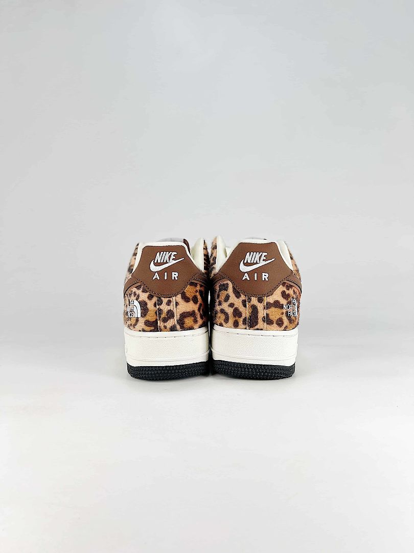 The North Face x Nike Air Force 1 Low Leopard Brown White Air Sneakers