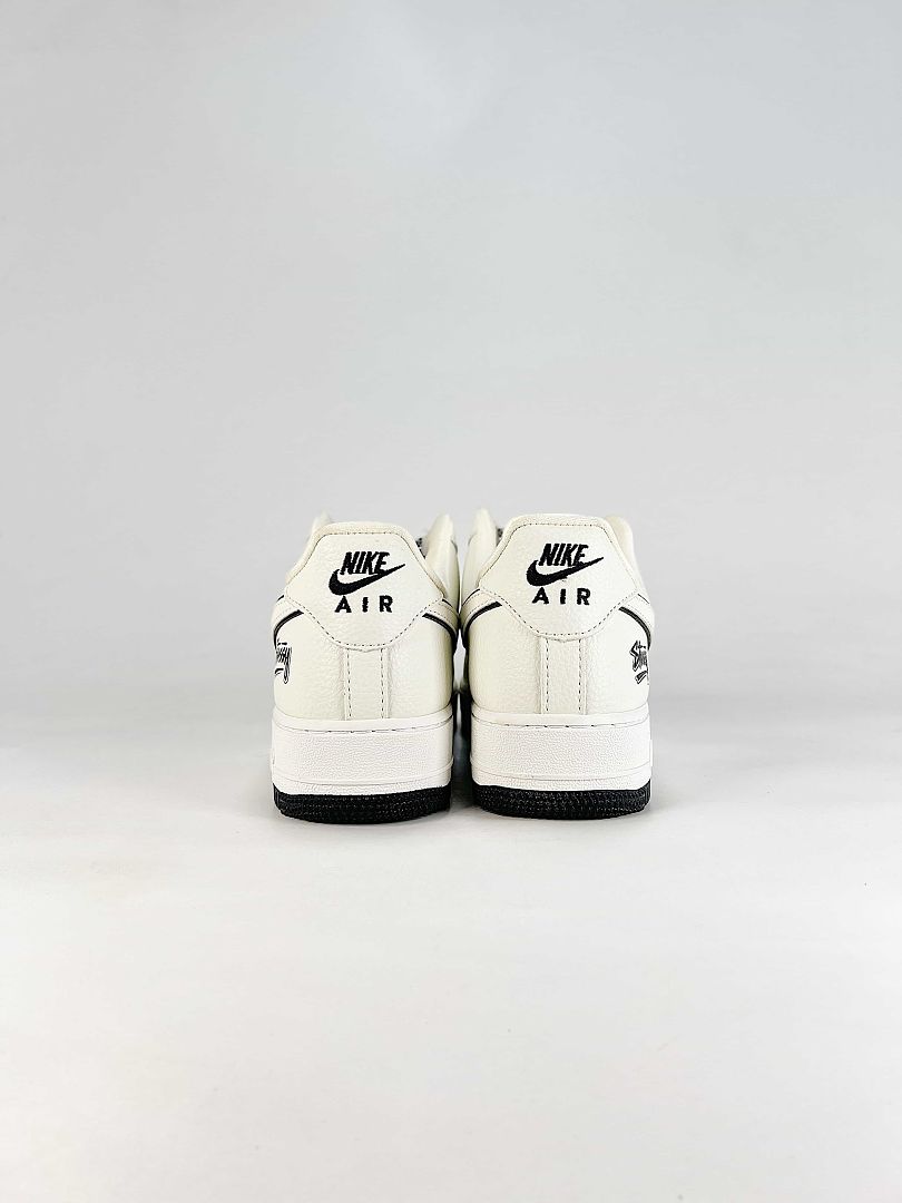 Stussy x Nike Air Force 1 Low White Black Red Air Sneakers