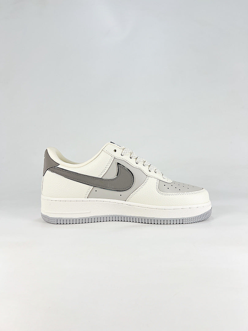 Nike Air Force 1 07 Low WY0655-124 Gray Swoosh Sneakers White Gray
