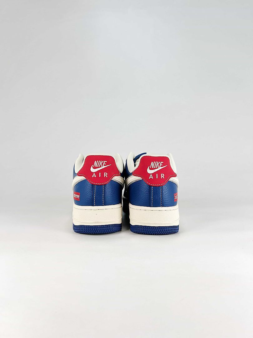 Nike x Supreme Air Force 1 07 Low XD2588-602 Supreme Detail Sneakers Royal Blue White Red