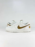 Nike Big Lux 854166-100 Metallic Swoosh Sneakers White Gold